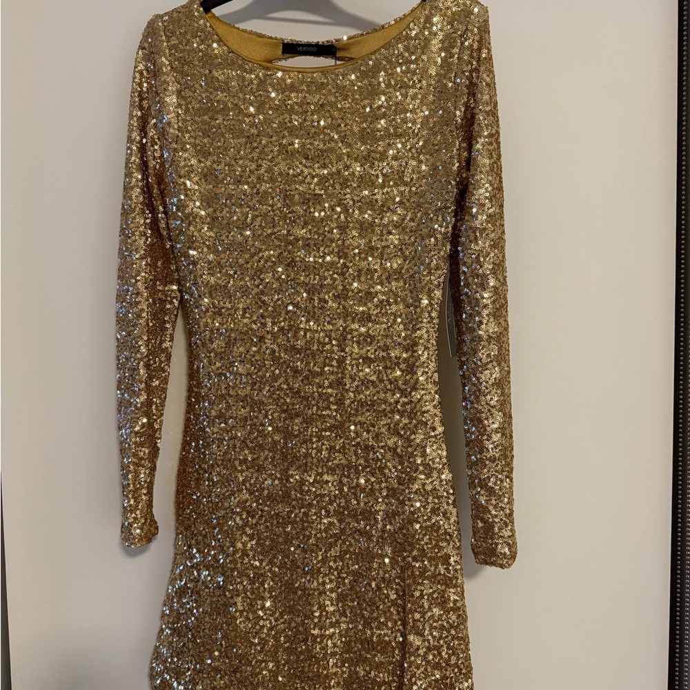 Vertigo Gold Sequin Dress
